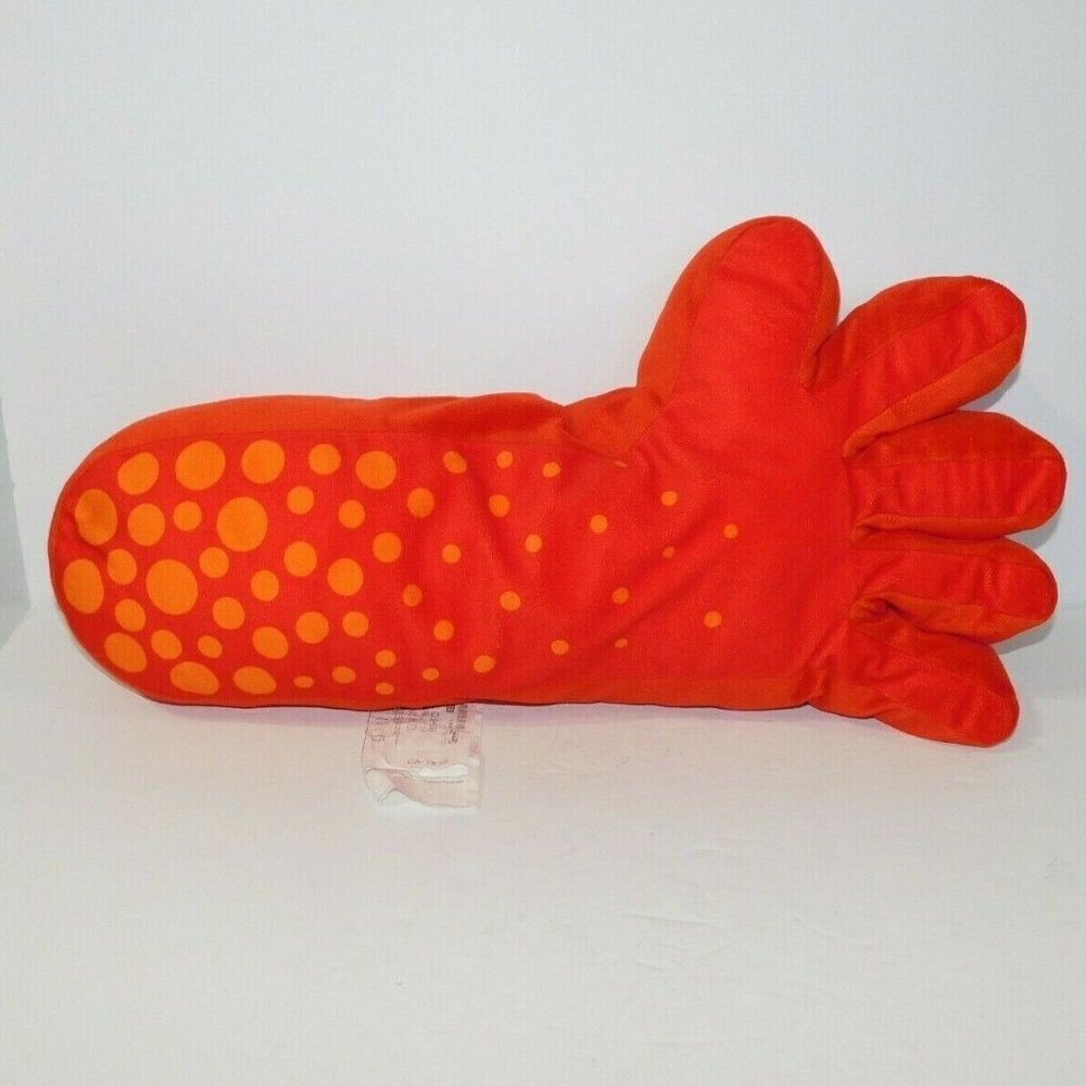 Plush Hand Arm Cushion Toy 2018 IKEA Ltd Ed LUSTIGT Red Orange Polka Dot 23"